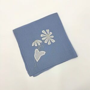 Handmade Vintage Floral appliqué Handkerchief or cocktail napkin